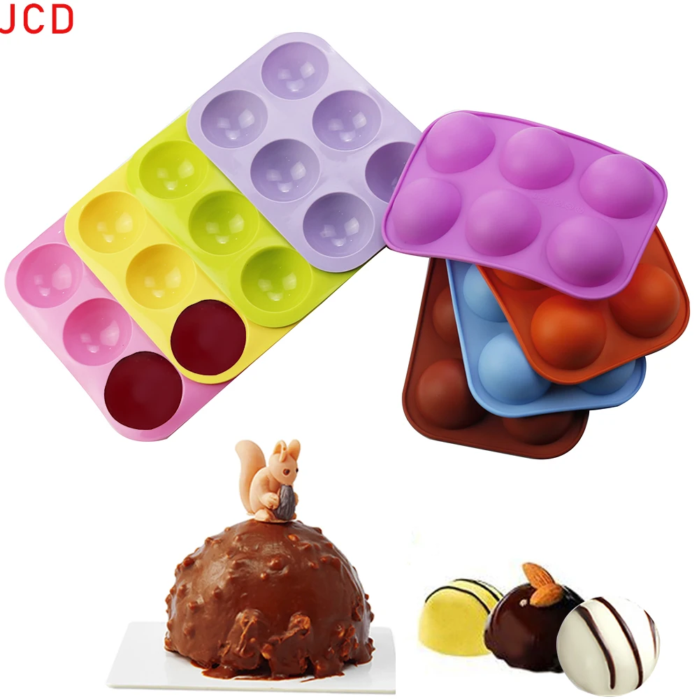 

Food Grade Tasteless Silica Gel Baking Mold 6-link Small Semicircle Cake Mold 6-hole Silica Gel Hemisphere Chocolate Mold