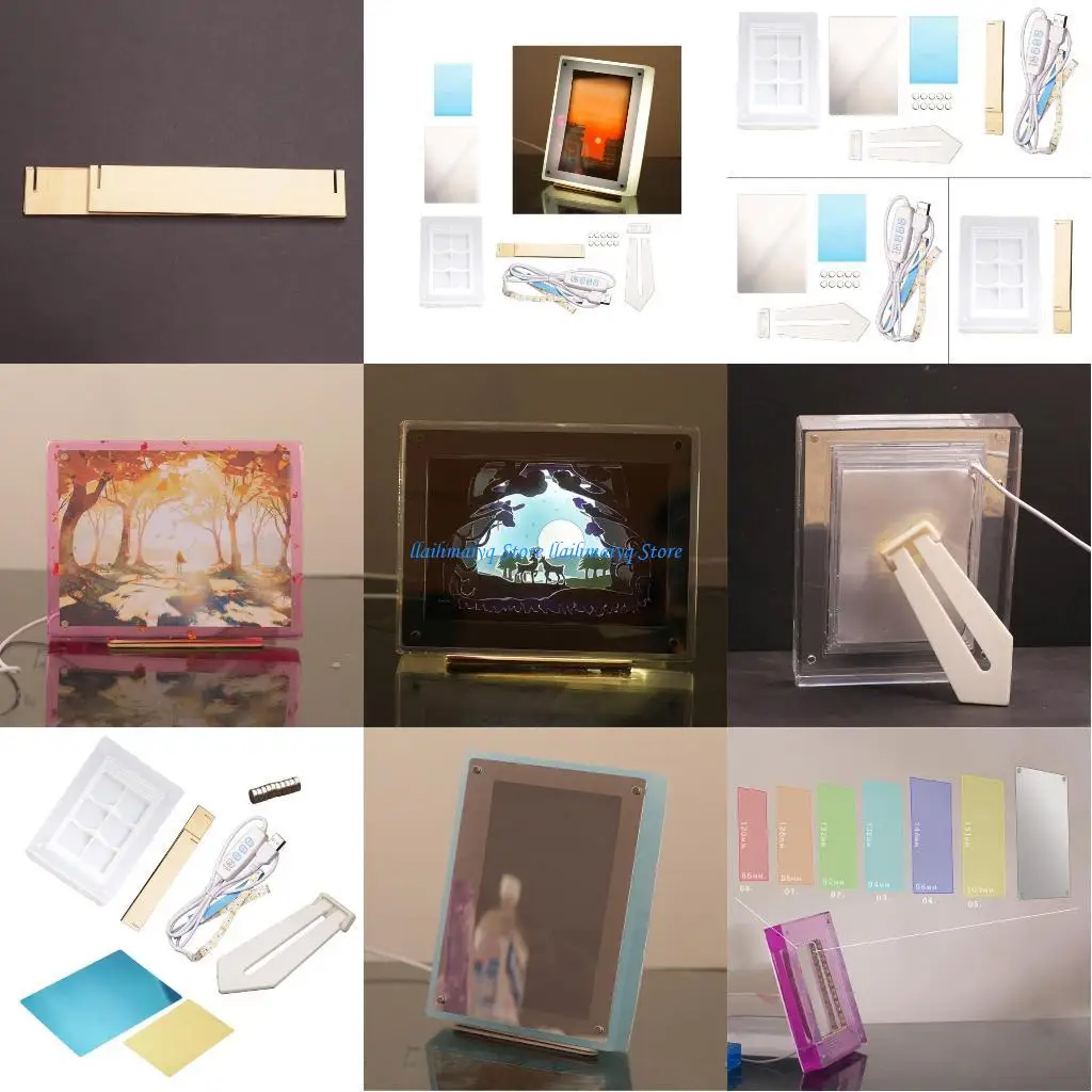 

573B Привлекательная световая рамка для рисования, силиконовая форма, прочная форма для фоторамки, форма для крафта