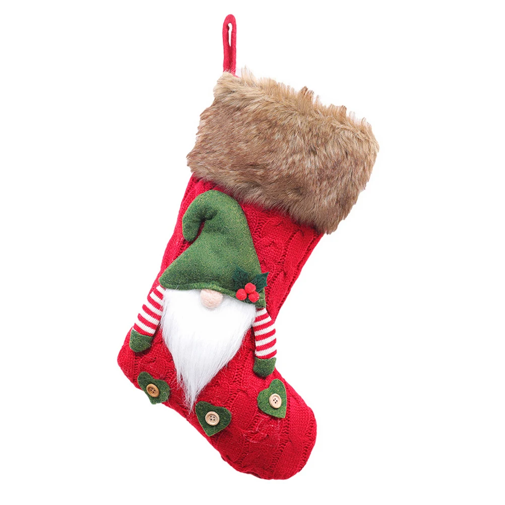 

Knitted Sock Pendants Christmas Tree Decor Santa Stockings Xmas Gift Bags Candy Hanging Pouches Premium Material Festive