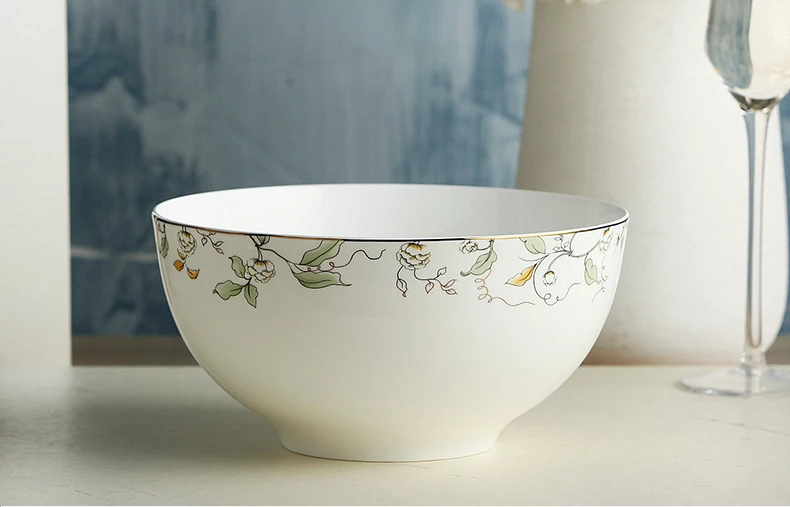 26-częściowy zestaw, grzywny porcelany kostnej porcelanowa zastawa, liść malowanie, miski i zestaw talerzy, kuchnia obiad serwująca, zastawa stołowa