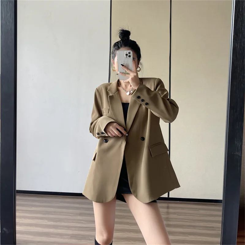 2024 Autumn And Winter New Casual Suit Jacket Women Long Sleeve Loose Blazer Coat Female Fashion Single-Breastted Outerwear W379