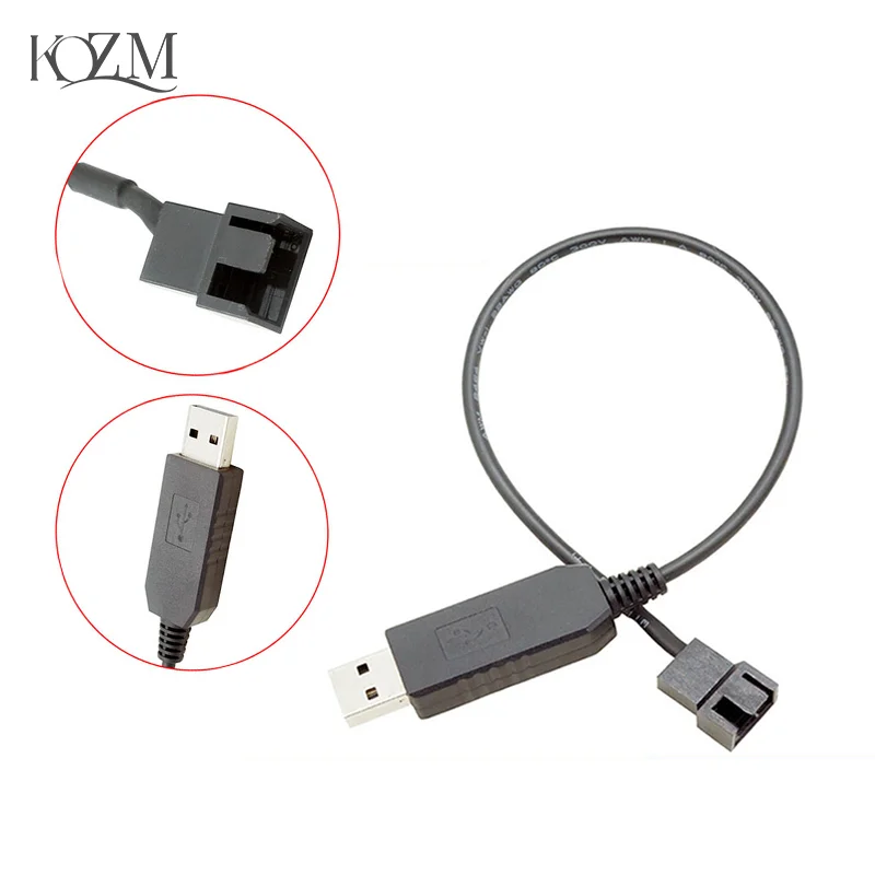 USB To 4Pin PWM 5V To 12V Boost Line USB Sleeved PC Fan Power Adapter Connector Converter Cable For PC Cooling Fans Cooler