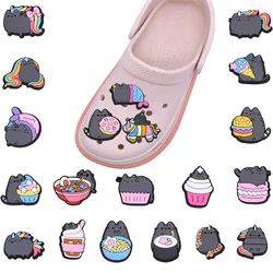 Pusheen Shoe Decoration Cartoon Figure Cute Buckle Charms Set Girls Boys Slippers Ornament Sandal Accessories Anime Cat Decor