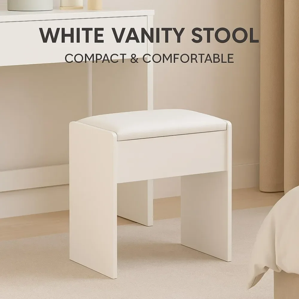 

Padded Vanity Stool Compact Makeup Bench For Bedroom Dorm