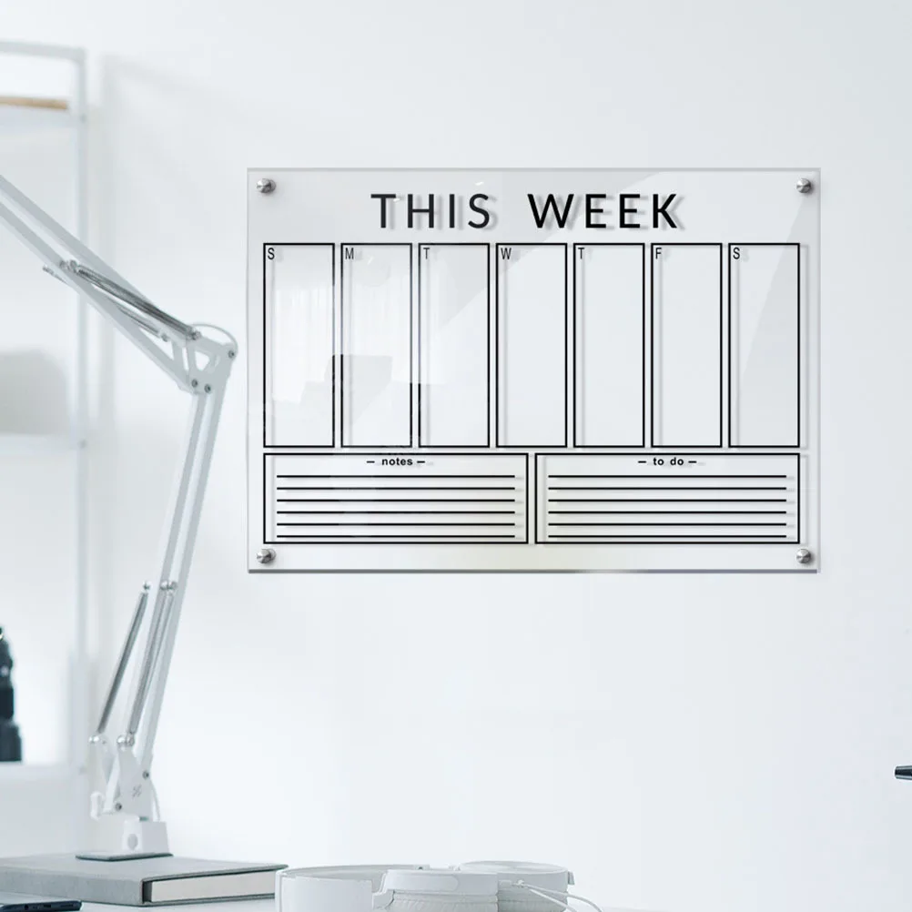 مجموعة واحدة من لوحة مذكرة معلقة للباب من الأكريليك الشفاف، لوحة تخطيط ذاتية الصنع، قائمة المهام الأسبوعية، قائمة المهام الأسبوعية #2