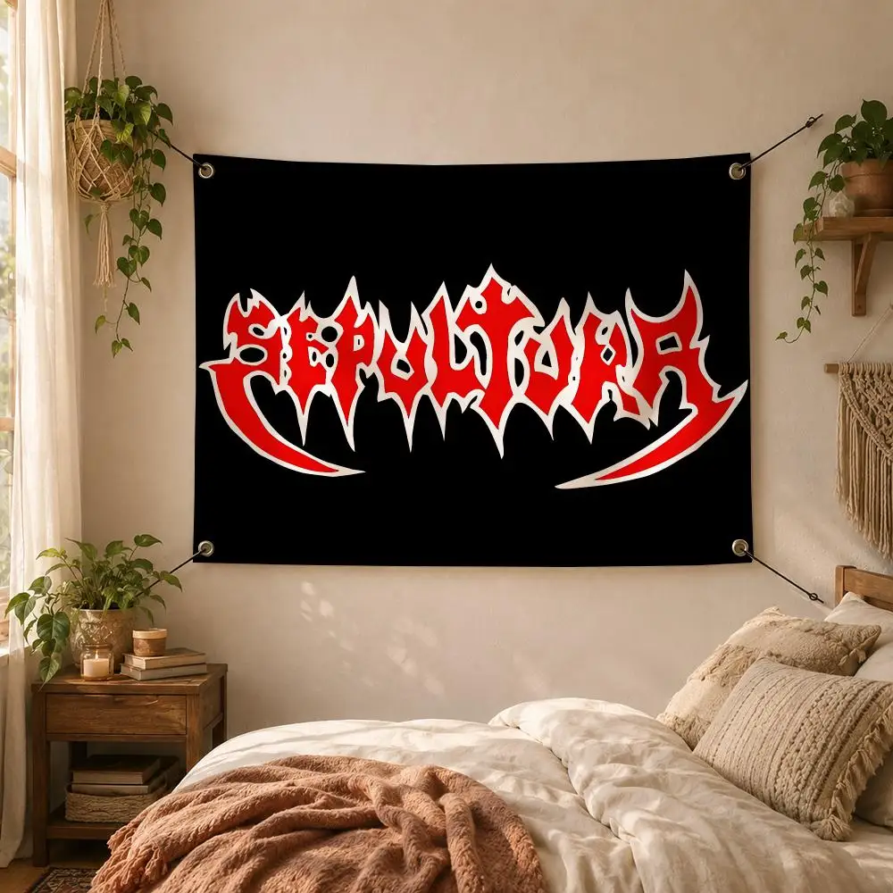 Metal Band Sepultura Official Flags Decorative Flag Banner for Outdoor Garden Yard Camping Party Home Wall Hanging Decor