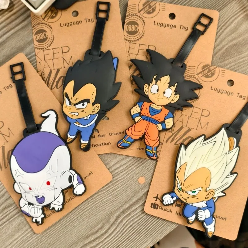 

Bandai Luggage Tag Dragon Ball Son Goku Anime Cartoon PVC Luggage Anti Loss Airport Check-in Tag Travel Accessories Bag Pendant