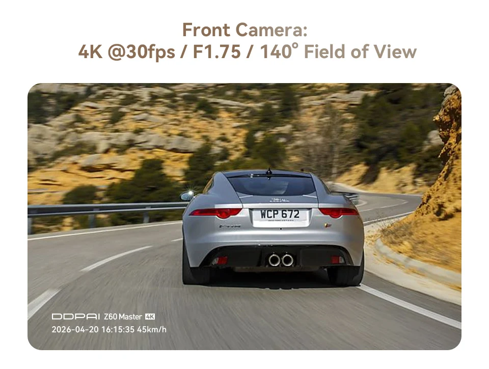 【New】DDPAI Z60Master Dual Dash Cam 4K+2K 2/3 Channel Front and Rear HDR Night Vision WiFi6 GPS ADAS Dash Camera DVR Car Dashcam