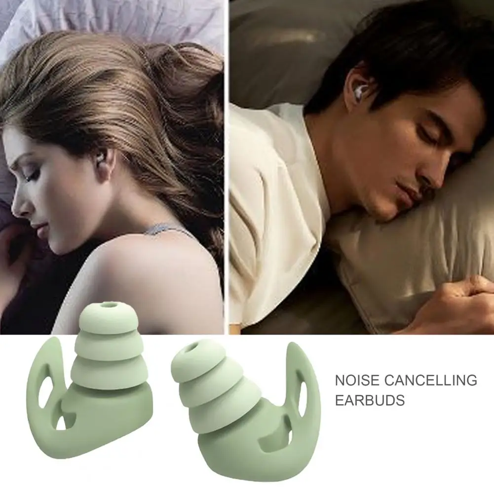 1 Set Silicone Earplugs Soft Reusable Ear Plugs Effective Noise Reduction Sleeping Earplugs For Home Office