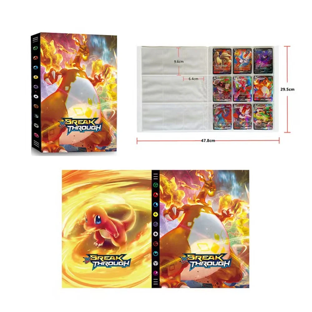 Nowy Charizard Mewtwo Squirtle Holder Binder Collection Holder Anime Card Protector Notebook Pokemones Album 240/432PCS Card Book