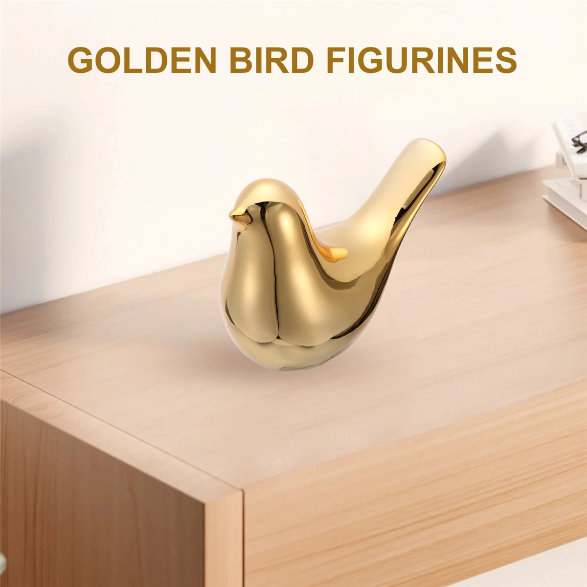 Фигурки птиц Фигурки дома Современные керамические статуи птиц Скульптура животных Украшения дома Ремесла Золотая керамика -XL