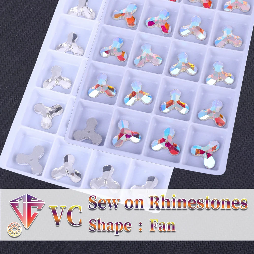 

Пришивные стеклянные кристаллы для одежды, свадебных платьев, украшения «сделай сам» в форме веера