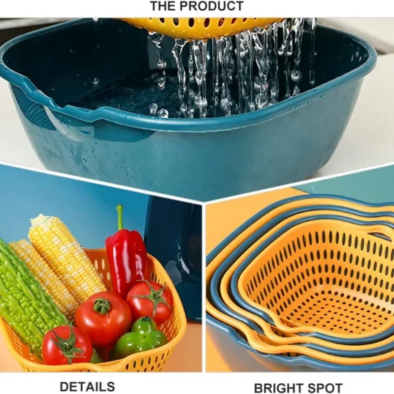 Reusable Kitchen Sink Vegetable Drainer Fruit Basket for Fruit Washing Plastic Basin Vegetable Washing Basin Drain Basket Basin view 2