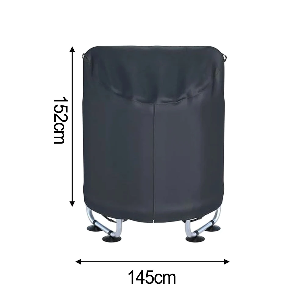 Compact storage cover for round jumping mat 210D Oxford cloth easy to fold and clean with side zipper and buckles black
