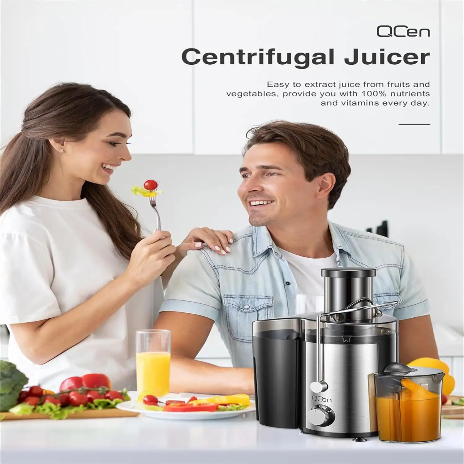 Juicer Machine, 800W Centrifugal Juicer Extractor with Wide Mouth 3” Feed Chute for Fruit Vegetable, Easy to Clean, Stainless St