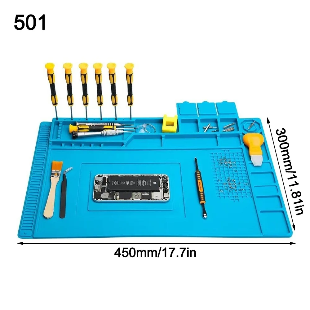 

Silicone Soldering Station Mat Heat Resistant Anti-Static Watch Repair Mat Non-Slip Corrosion-Resistant Repair Desk Mat