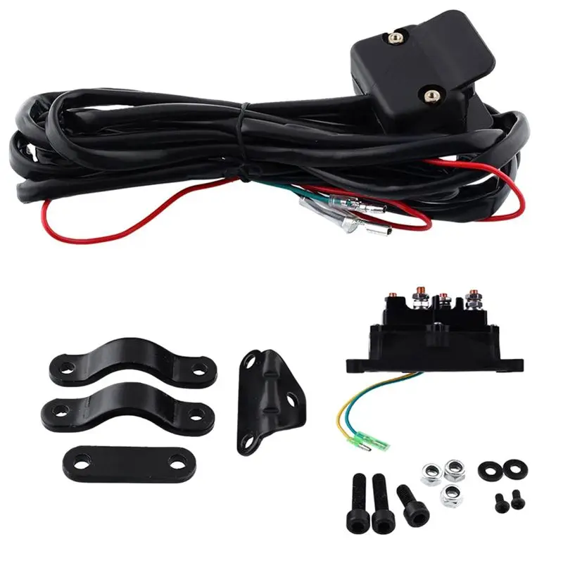 12V Solenoid Relay Contactor Winch Rocker Thumb Switch Wiring Combo Car Relais 63070 62135 74900 2875714 For ATV UTV