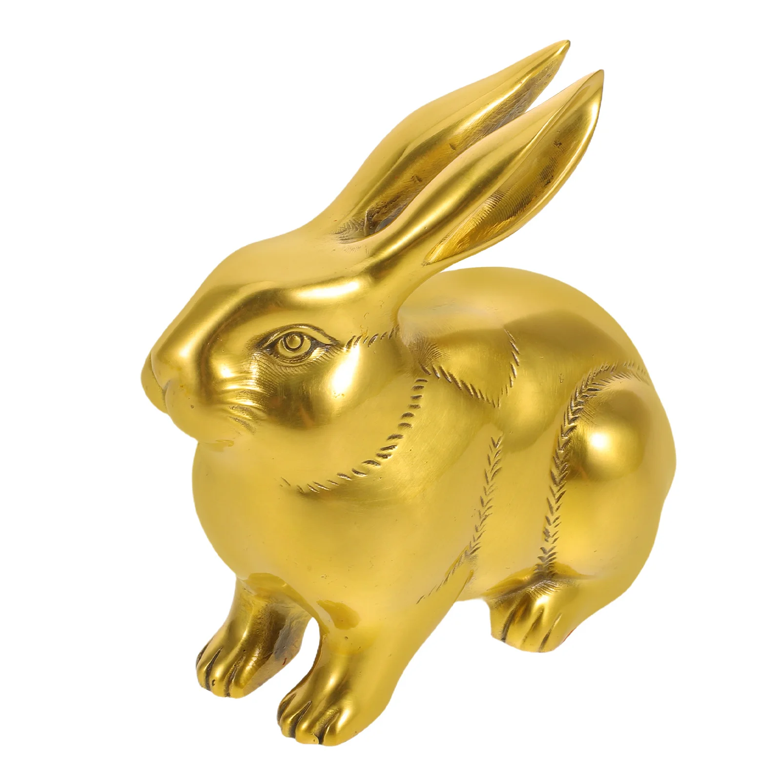 

Brass Bunny Sculpture Lucky Chinese Zodiac Rabbit Statue Mini Feng Shui Prosperity Metal Desk Ornament Decor Mini Bunny Figures