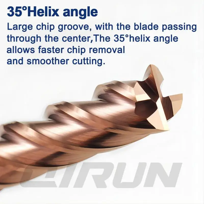 QIRUN HRC55 4-Flute nano coating, Tungsten carbide end milling cutter, CNC machining tool, flat bottom end milling cutter.