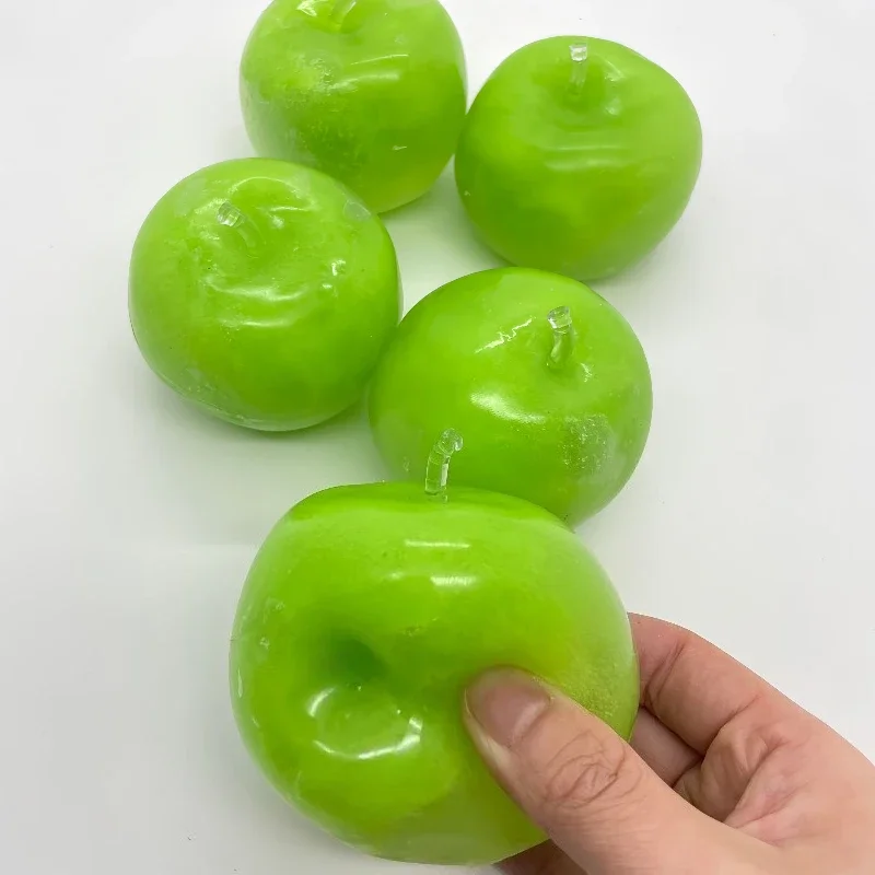Squishy Sand Stress Relief Squeeze Ball Transparent Ice Green Apple Fruit Decompression Vent Fidget Toy Squeeze Gift