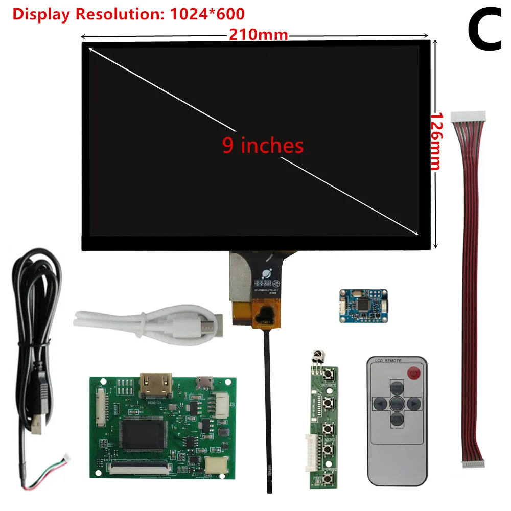 Imagem -04 - Monitor Lcd Driver Control Board Digitador Compatível com Hdmi Touchscreen para Raspberry pi Tft 6.5 10.1