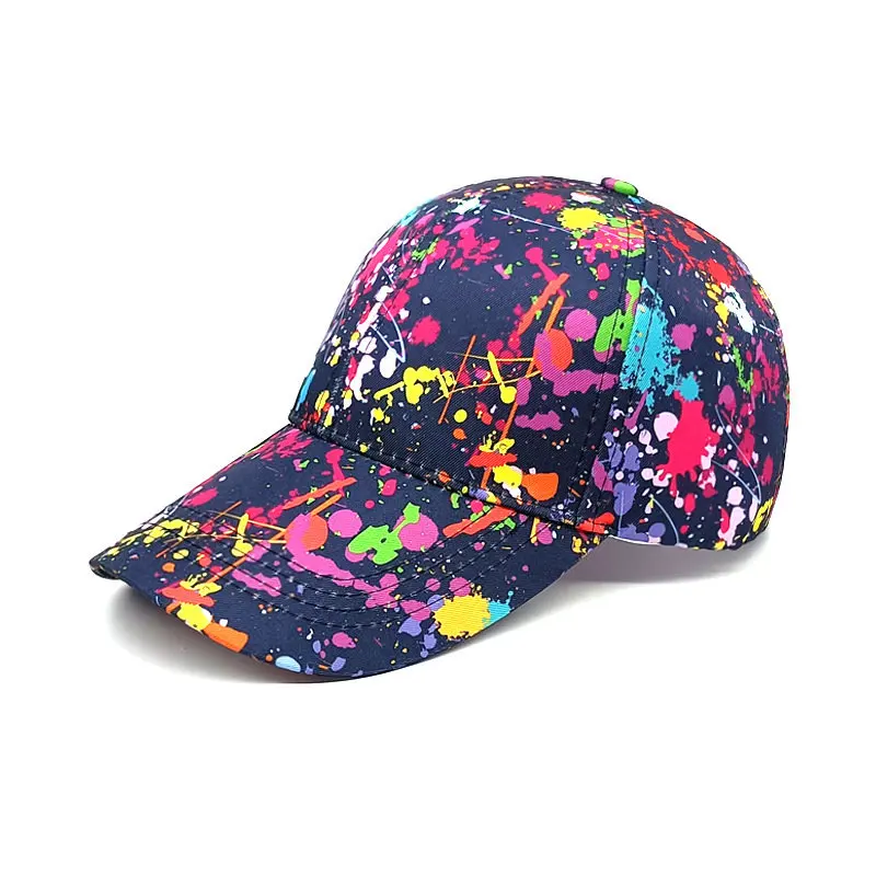 2023 Four Seasons Polyester Graffiti Print Casquette Baseball Cap Adjustable Outdoor Snapback Hats for Men and Women 238