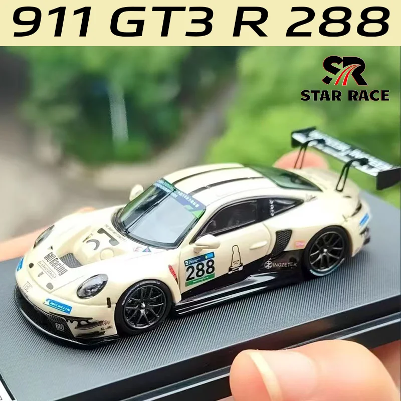 STAR RACE SR 1/64 911 GT3 R # 288 liga veículo motorizado modelos fundidos carro brinquedos coleção presentes de natal do menino