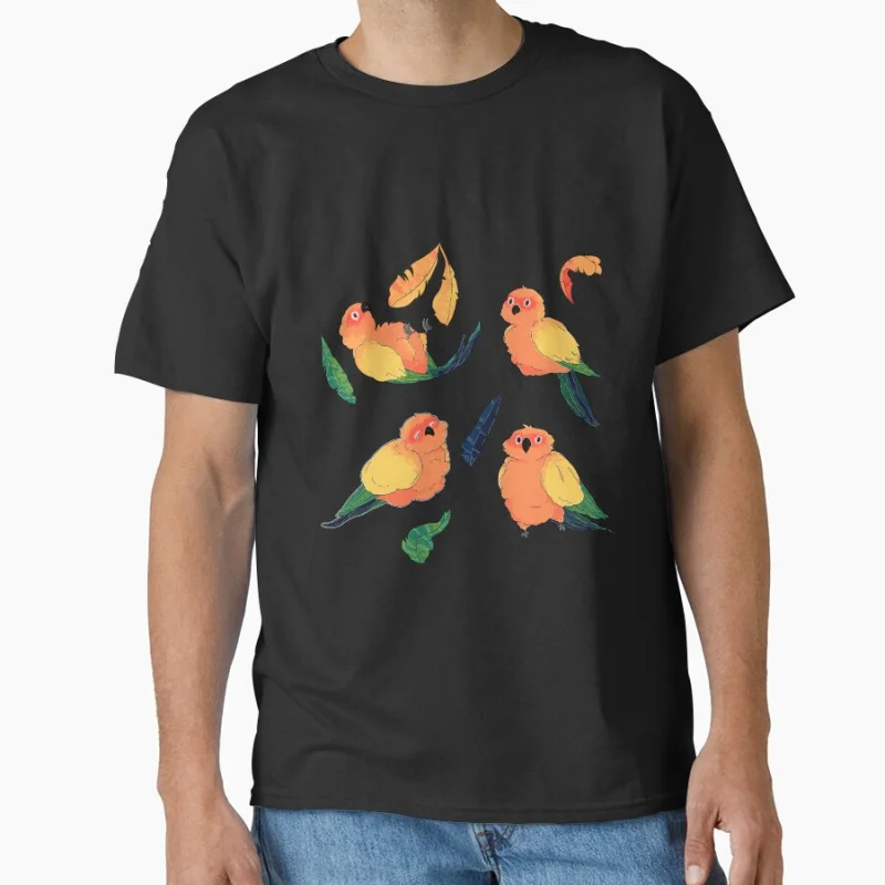 

Sun Conure Pattern - Noisey by Nature Funny Pet bird Gift T shirt for man Large size Tops Funny parrot Graphic Printed clothes