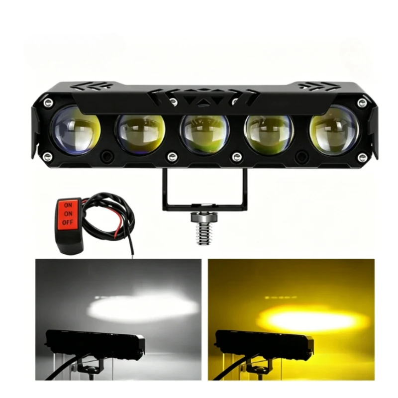 

Motorcycle LED Spotlight Dual Color Fog Lamps for Car Trucks Mini Lens Headlight Driving Light Motorcycle Accessories 200W