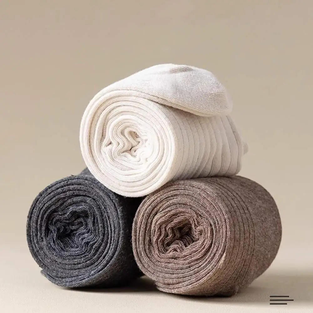 النساء الخريف الشتاء سميكة القطن جوارب طويلة بلون الربط جوارب نمط Preppy الجوارب الدافئة القطن طويل القامة أنبوب طماق #5