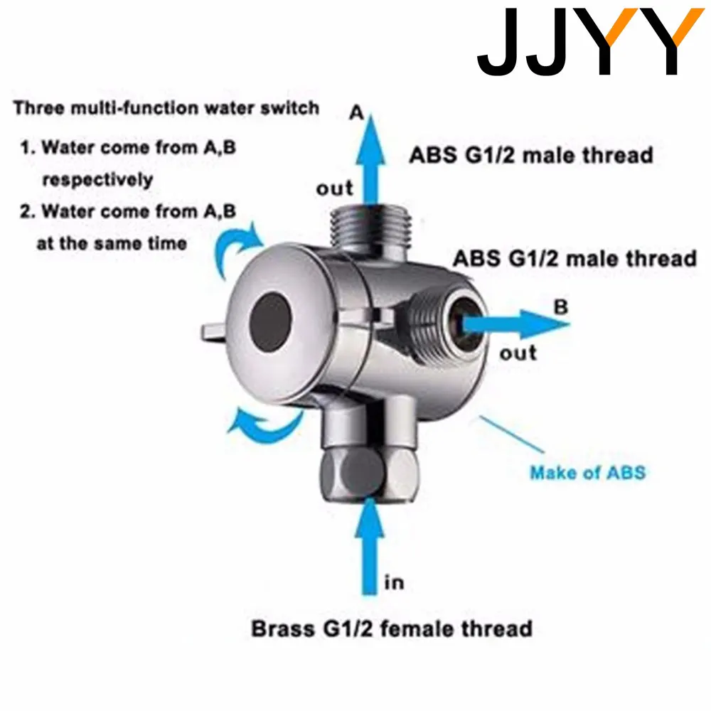 3 Way Switch Faucet Adapter Kitchen Sink Splitter Diverter Valve Water Tap Connector for Toilet Bidet Shower Bathroom Kitchen