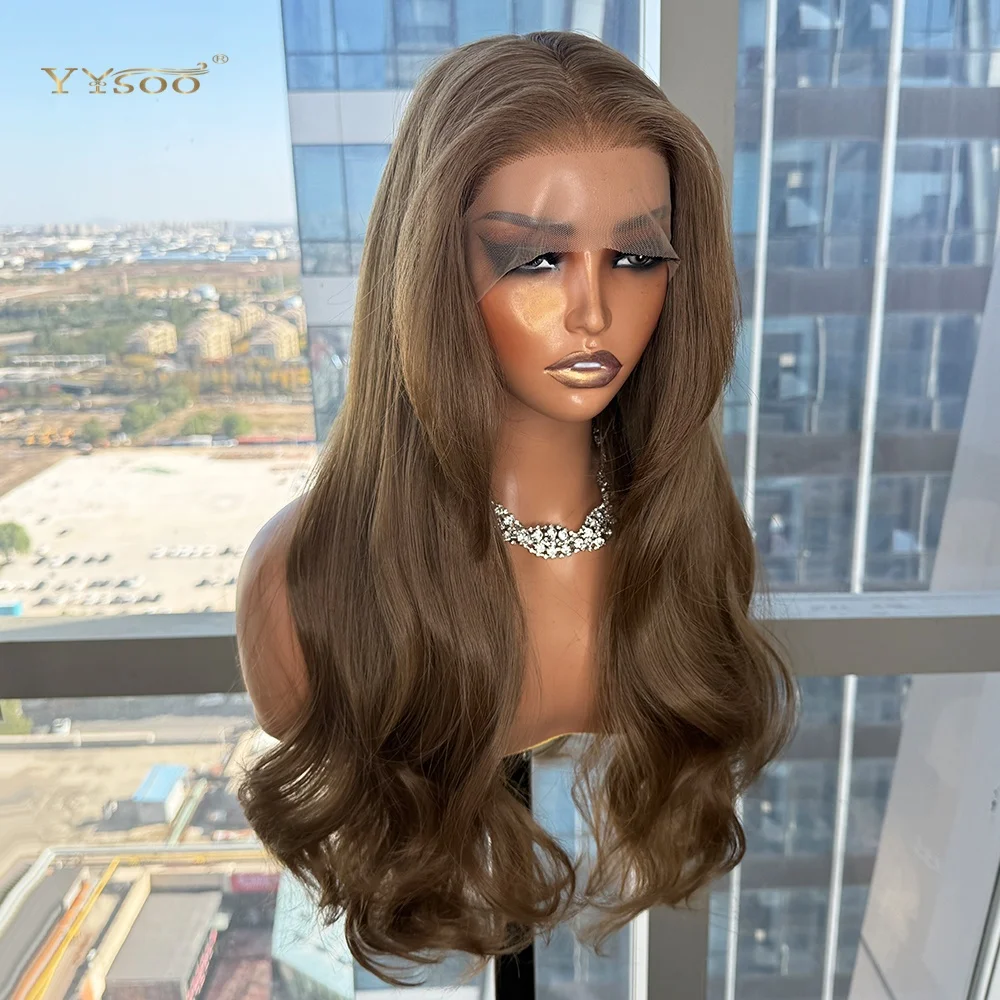 Factory Direct Natural Looking Glueless Heatresistant Preplcked Hairline Synthetic Lacefront Wigs For Black Womens Daily Wear