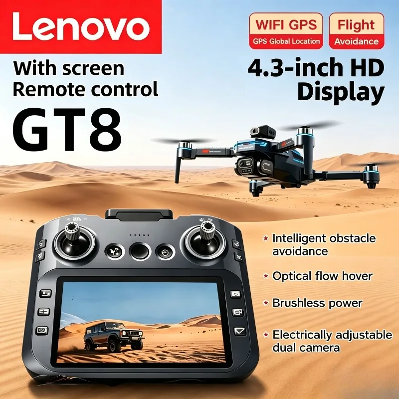 

Дрон Lenovo GT8 8K профессиональный с двойной камерой, GPS, FPV, бесщеточным двигателем, оптическим позиционированием, 4K, радиоуправляемый, складной квадрокоптер для полетов на месте и в воздухе