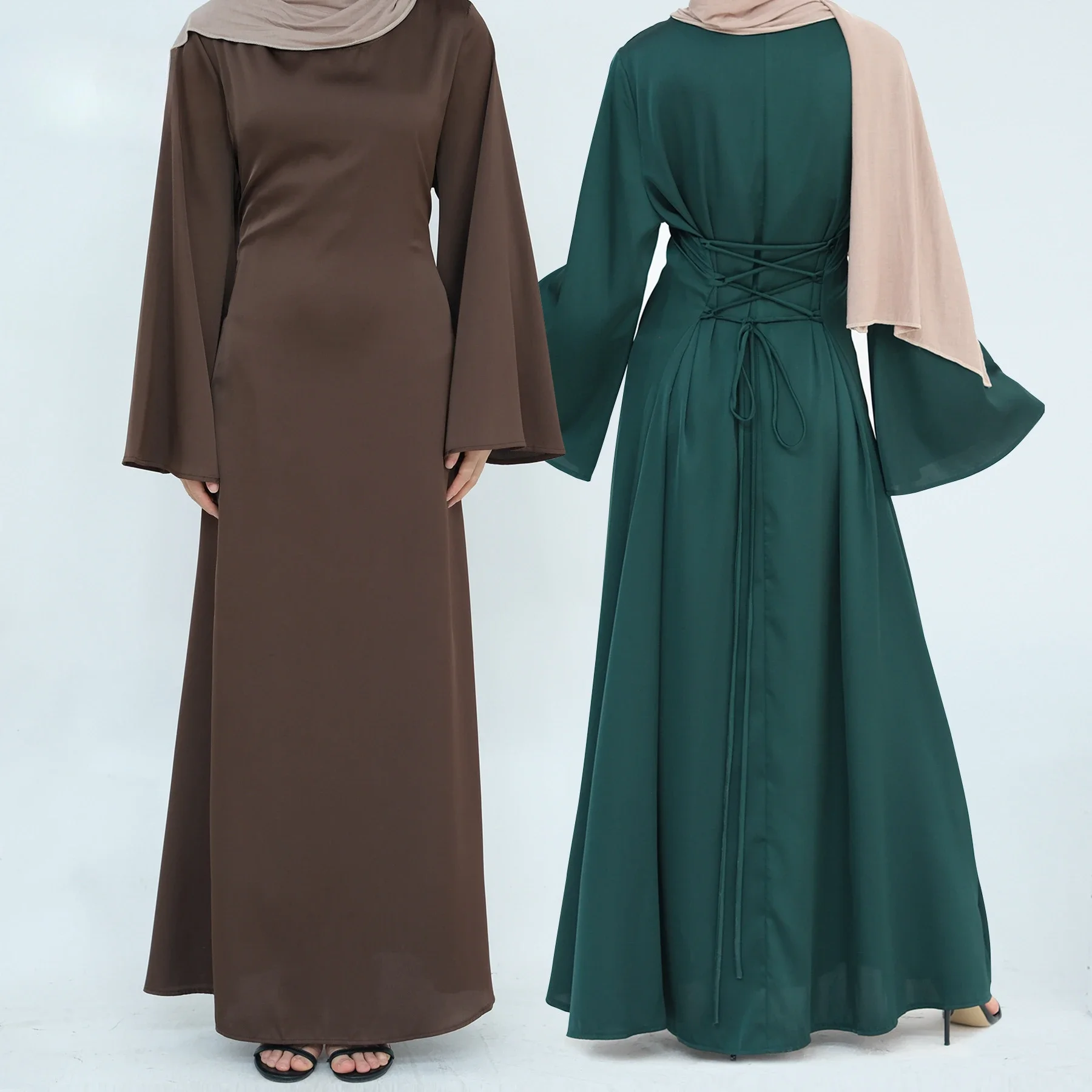 Uni elegante muçulmano fino ajuste cor sólida modesto moda kebaya kaftan turquia islâmico eid ramdan cardigan abaya dubai vestido de luxo