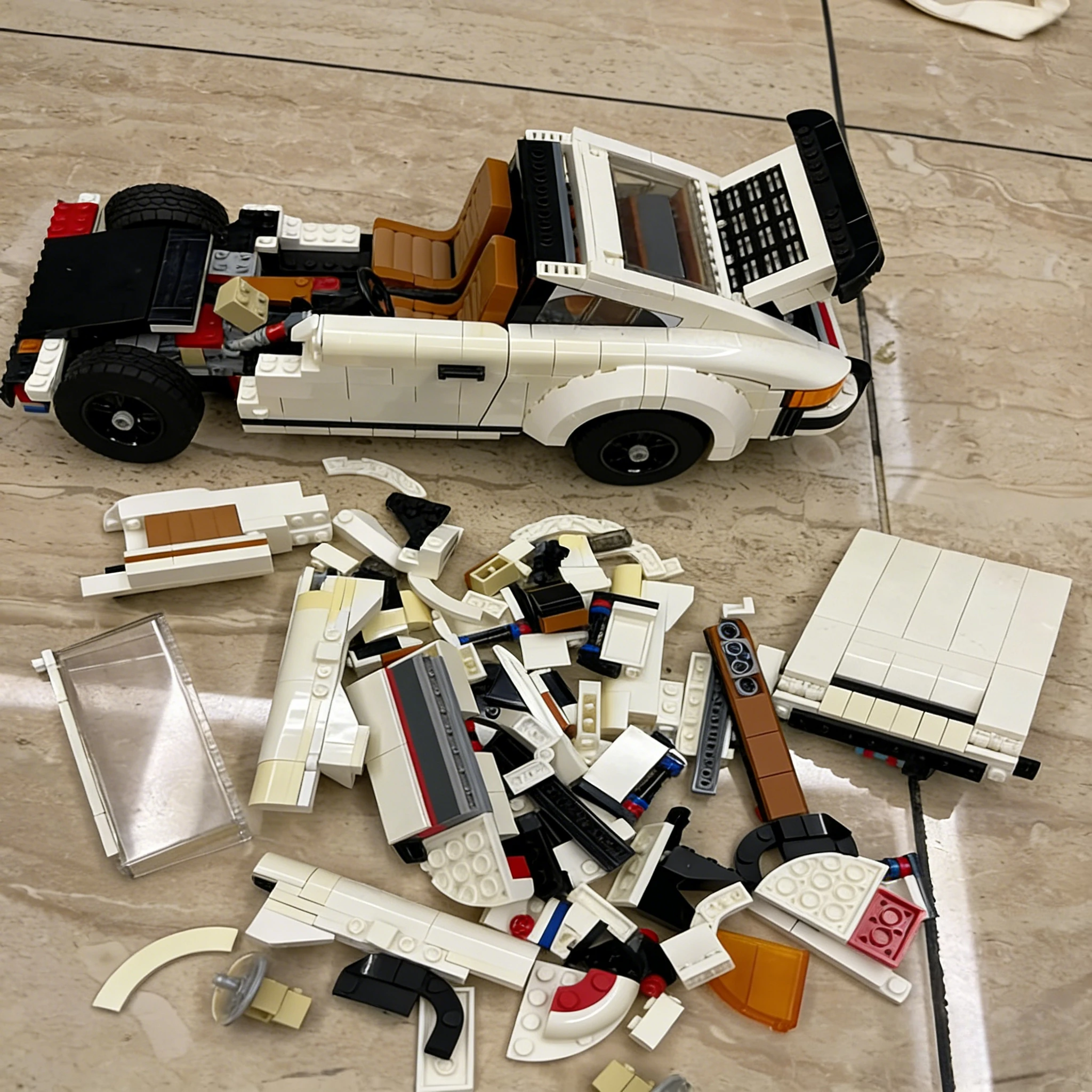 Ensembles de blocs de construction de voitures de collection classiques 10295 adaptés aux cadeaux de Noël compatibles avec les particules Legoed, 1458 pièces.