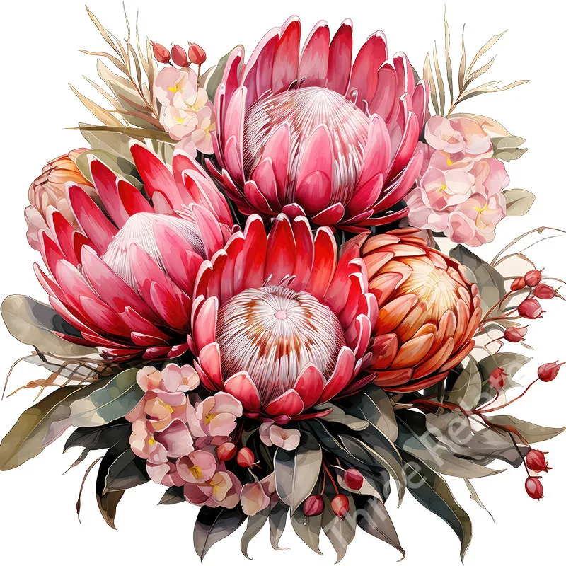 Three Ratels QCF329 Beautiful red bouquet waterproof bathroom sticker room decoration wall sticker