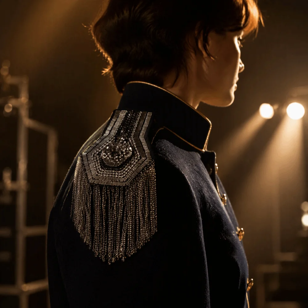 Fancy Looks Alloy Tassel Epaulettes Rhinestone Shiny Shoulder Board Decorative Hidden Safety Pins Shoulder Mark DIY Clothing