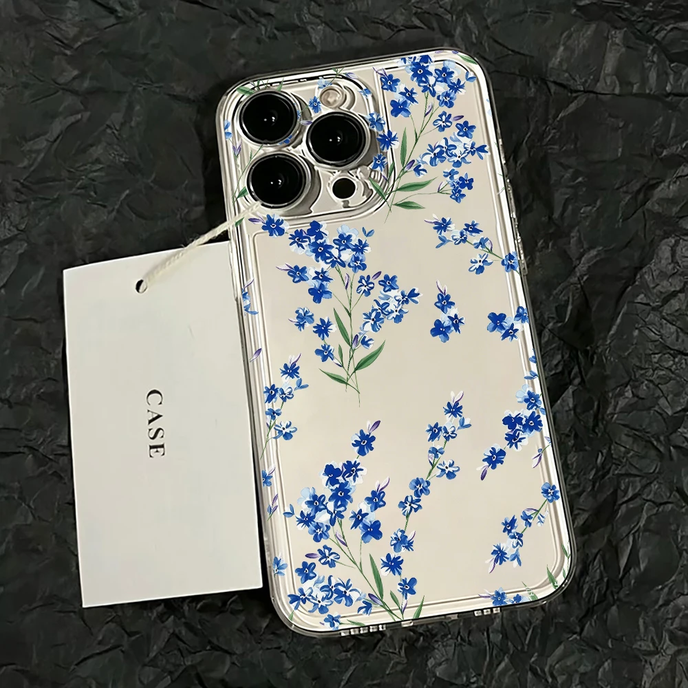 Phone Case For Samsung Galaxy S26 Ultra S25 s22 s23 S24 edge Plus FE Note 20 A35 A36 A54 A55 5G Forget Me Not Flower Clear Cover view 5