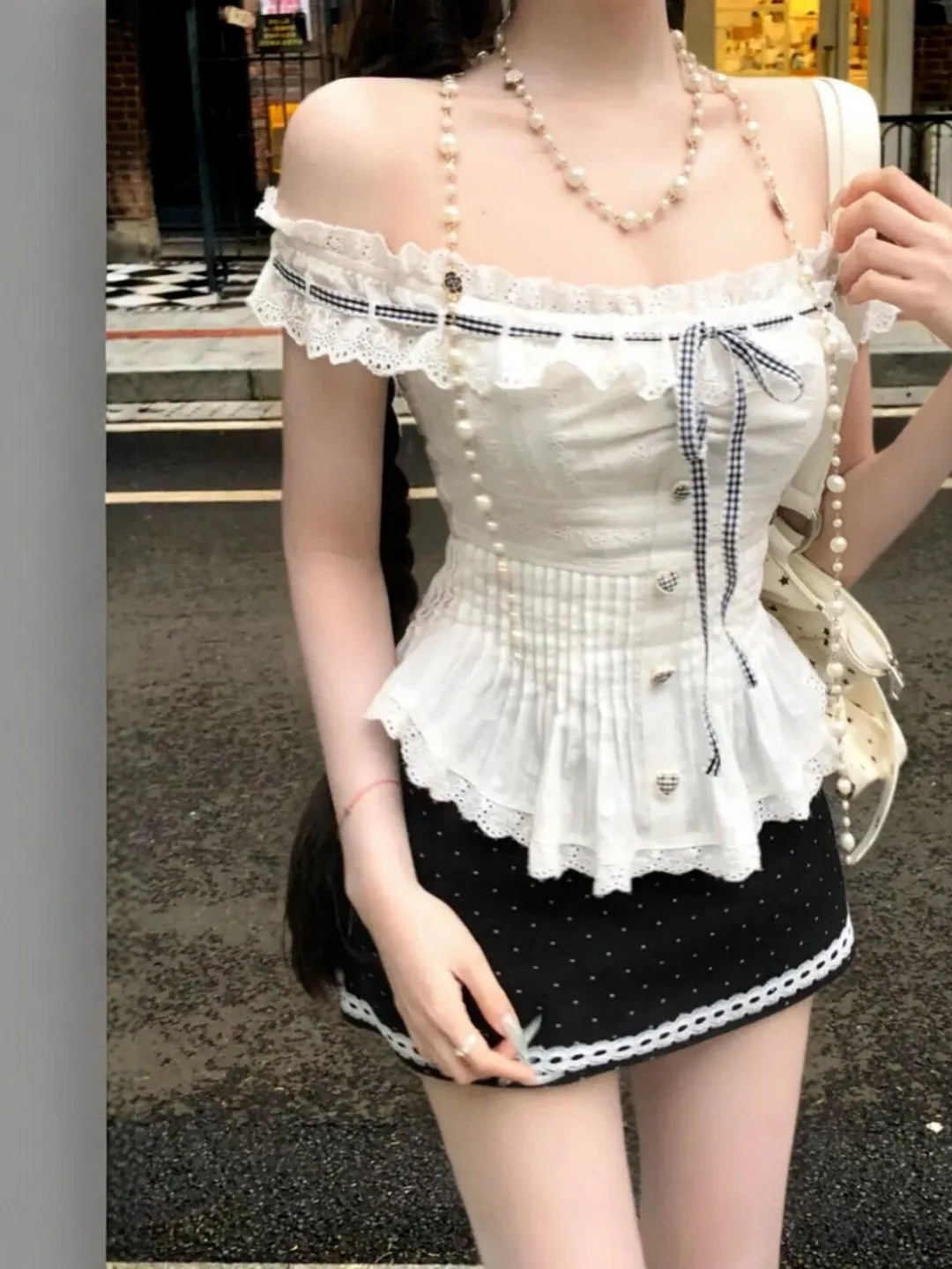

Gentle Wind One Shoulder Top Half Skirt Two Piece Set Complete Summer 2026 Fashion Ensemble Comfortable Short Cotton Dress