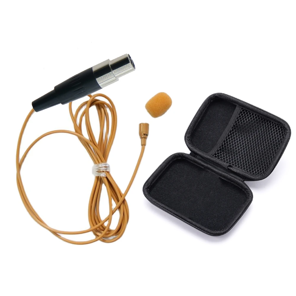 

Tan SM11 Tie Clip Lavalier Microphone For Shure PGX ULX SLX UR1 BLX SVX UR4D UR4S U1 Wirelss BodyPack Lapel Microfone Zipper Box