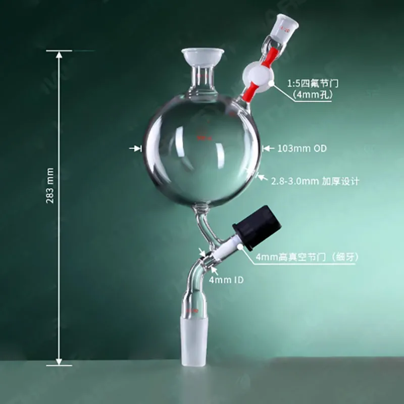 Solvent purification system receiving bottle high borosilicate glass solvent receiving bottle 8mm high vacuum