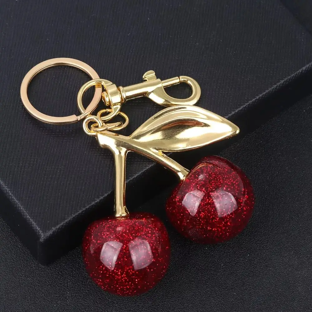Bag Decoration Delicious Red Cherry Keychain Girl Heart Trinket Cherry Charm Handbag Pendant Jewelry Y2K