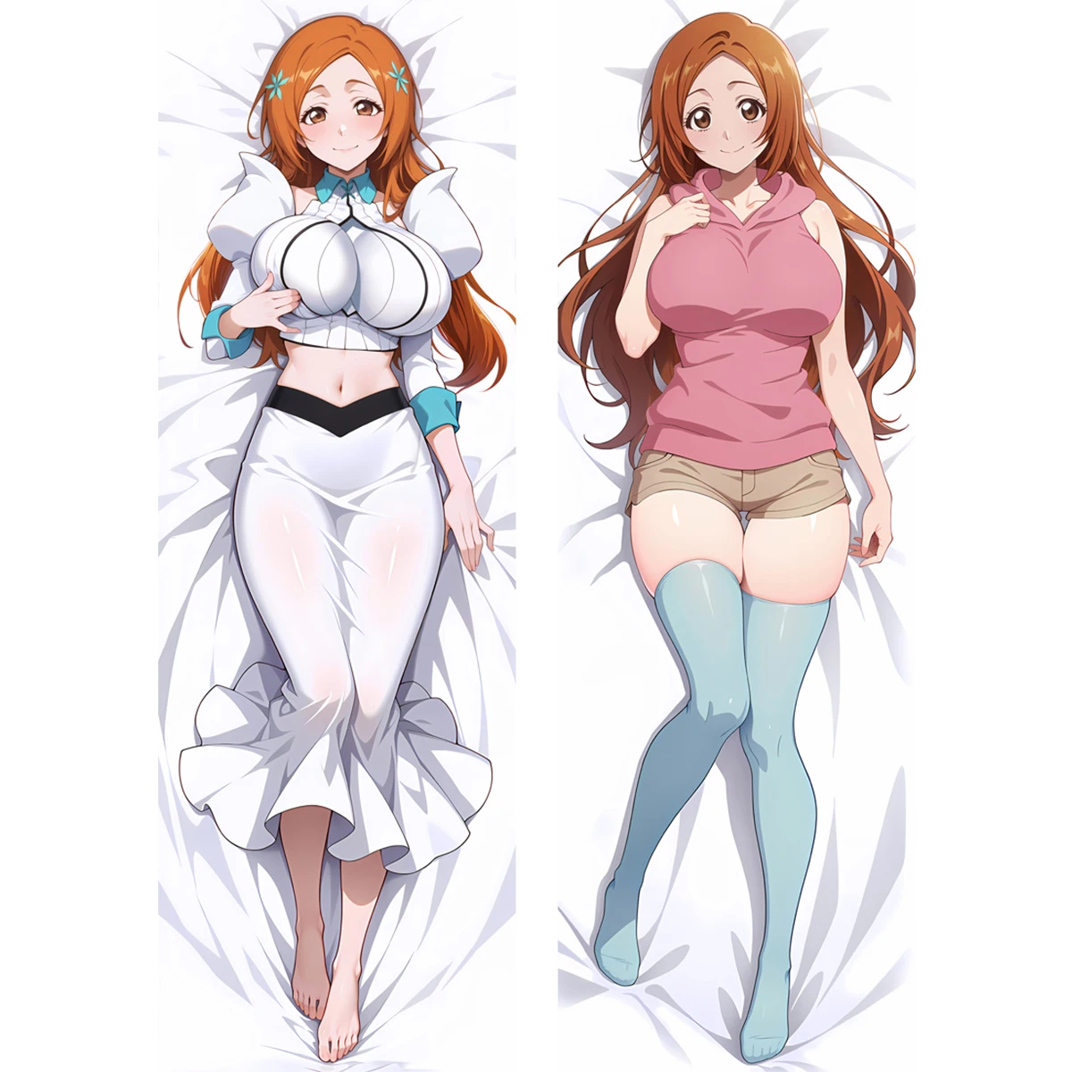 

Anime Inoue Orihime Dakimakura Bleach Pillowcase Custom Long Life Size Otaku Full Body Pillow Cover
