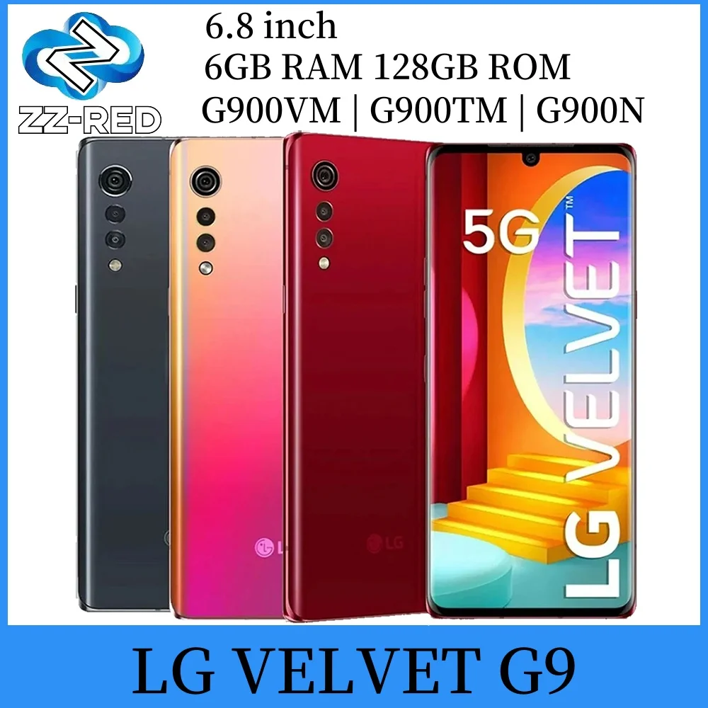 LG VELVET G9 5G teléfono móvil 6GB RAM 128GB ROM 6,8 ''48MP + 16MP Snapdragon 765G Octa Core Android SmartPhone G900TM G900N G900VM