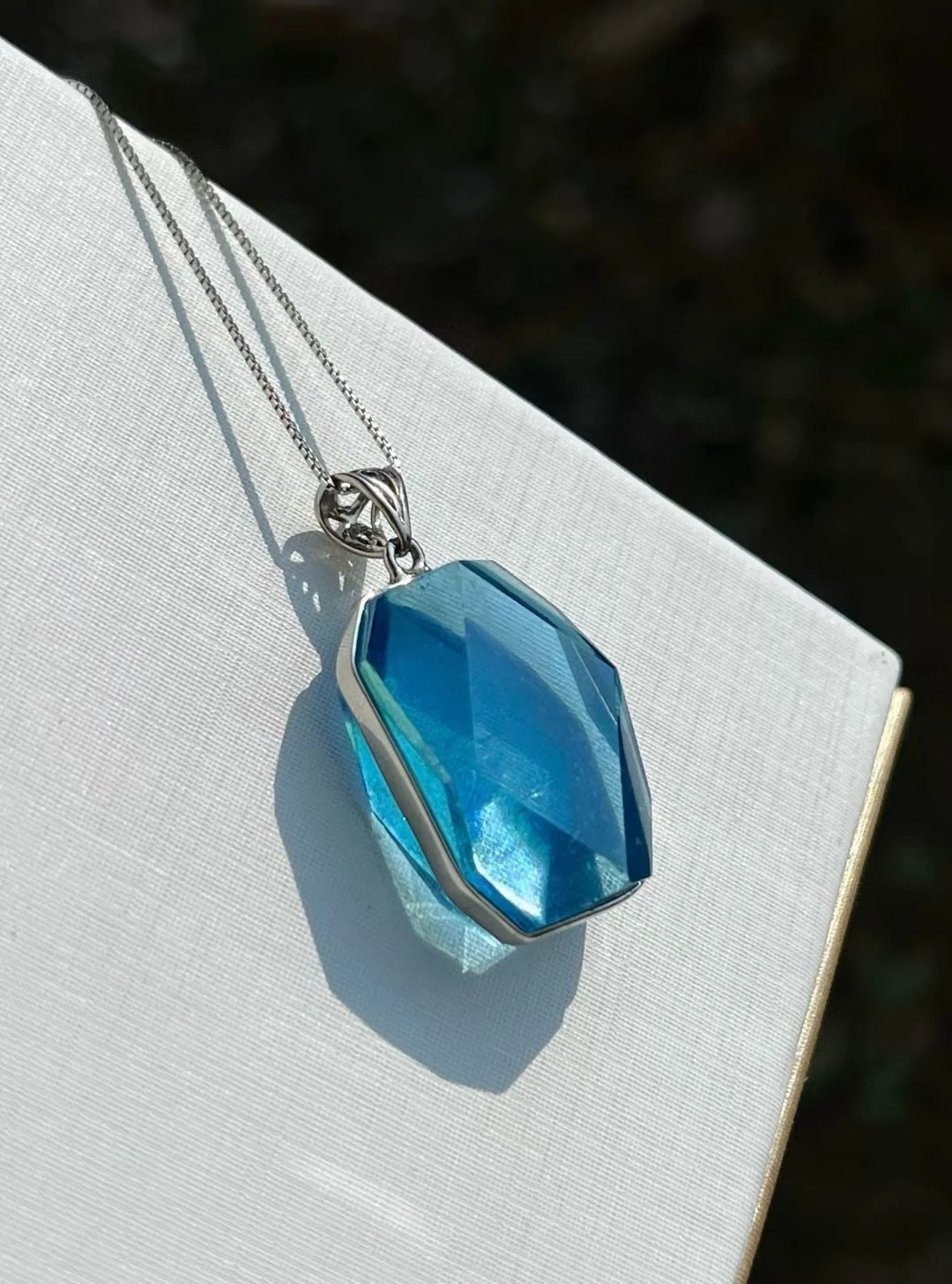 Natural Blue Aquamarine Faceted Pendant 23x16mm Oval Size Aquamarine Brazil Jewelry Women Fashion Jewelry AAAAAAA