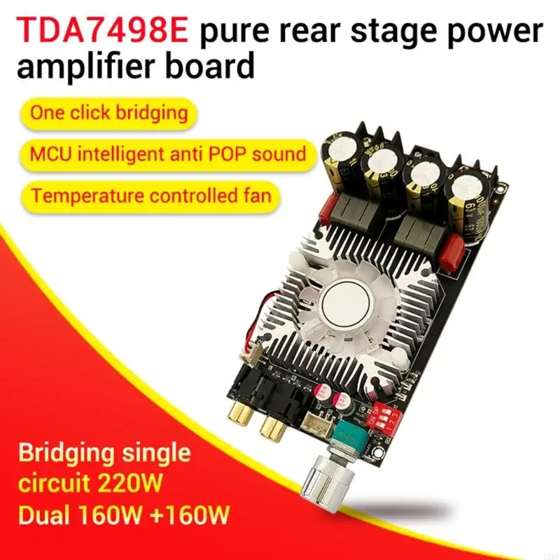 E28F TDA7498E Power Amplifier Board with Subwoofer 2.1 Channel 160W×2+220W, 15V-36V Audios Power Amplifier Modules