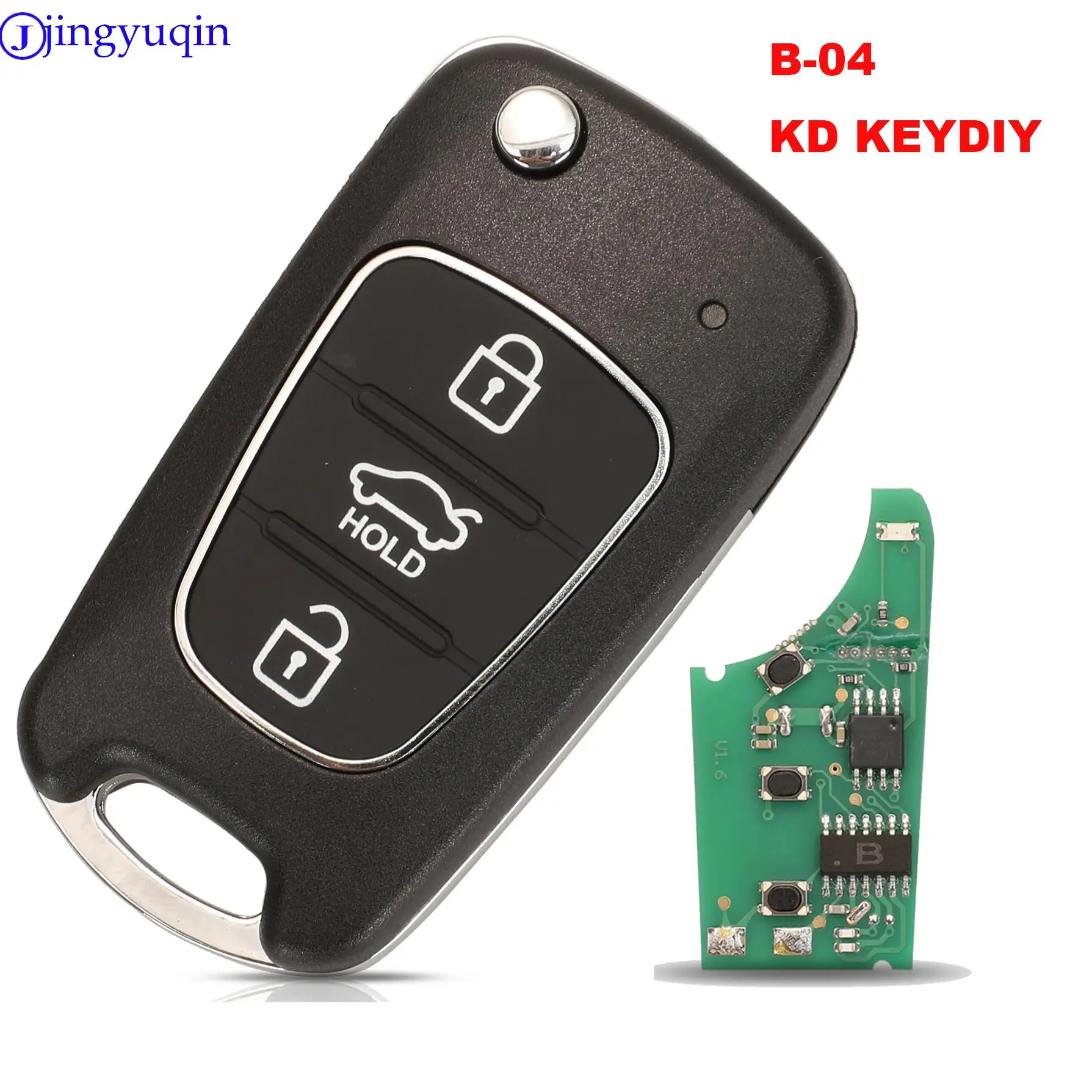 

Jingyuqin B-Series B-04 Flip Remote KEYDIY KD Car Key For KD900/URG200/KD MINI/KD-X2 Master Universal Multi-Functional 3 Buttons