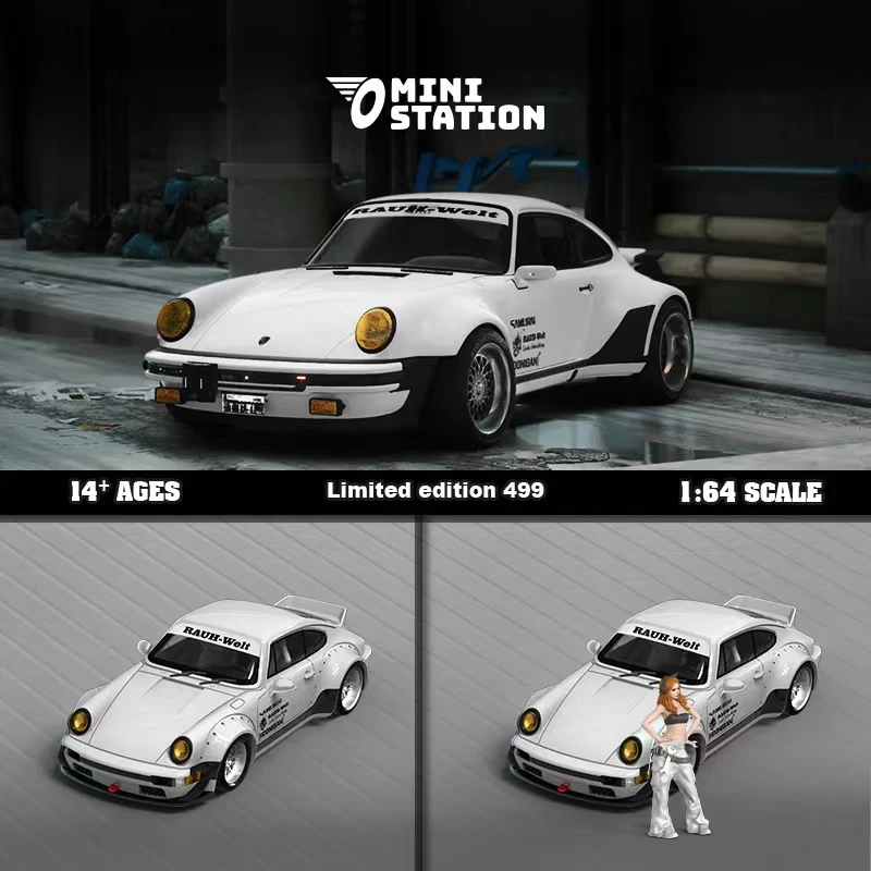 MiniStation In Stock 1:64 RWB 964 Ducktail SAMURAI Diecast Diorama Car Model Collection Toys Time Micro