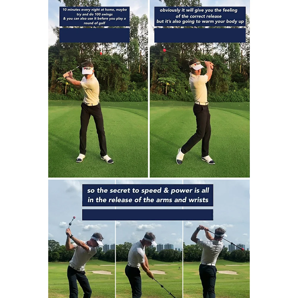 PGM Golf Verstellbarer Schwungtrainer Hilfsmittel für Golf-Schlagtechnik-Übungen Aufwärmstab für Kraft-, Flexibilitäts- und Tempo-Training Golf-Zubehör – Detail 7