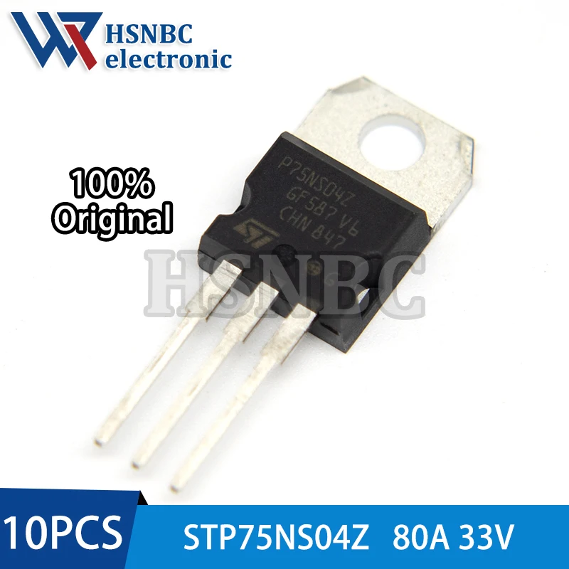 10PCS STP75NS04Z P75NS04Z TO-220 80A 33V N-Channel Power MOSFET Transistor 100% New Original